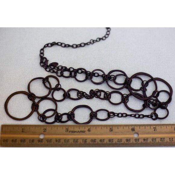 30 inch, Vintage Dark Purple Ring Circle Necklace by Sophia - T24 - Picture 3 of 3